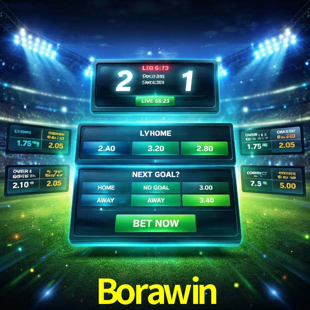 Vista de apuestas en vivo Borawin durante un partido en curso
