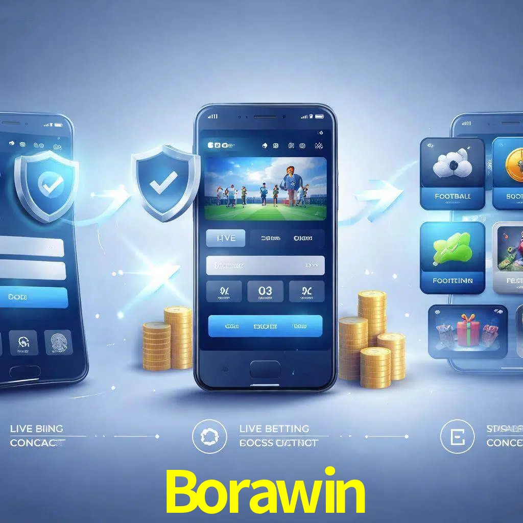 Pasos de acceso a la app Borawin en pantalla de teléfono móvil